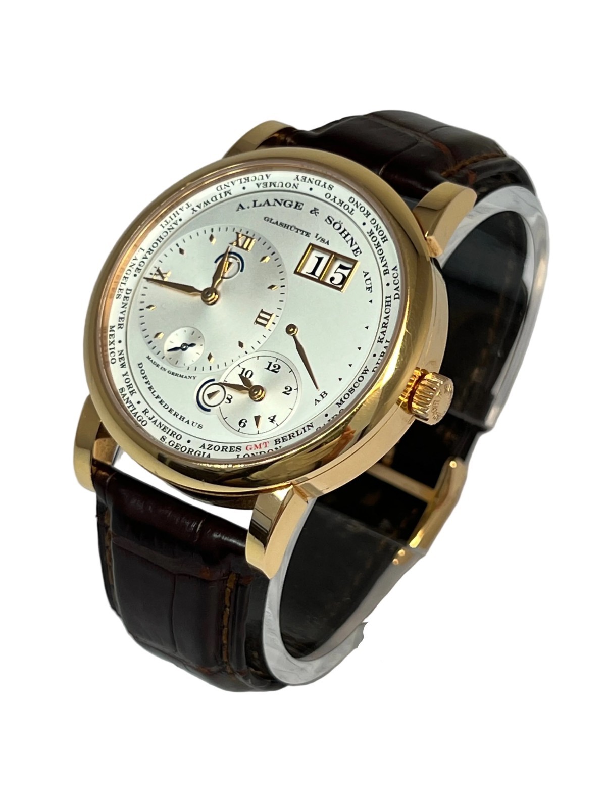 A. Lange & Söhne Lange 1 Time Zone 18K Rose Gold Men’s Watch, 116.032