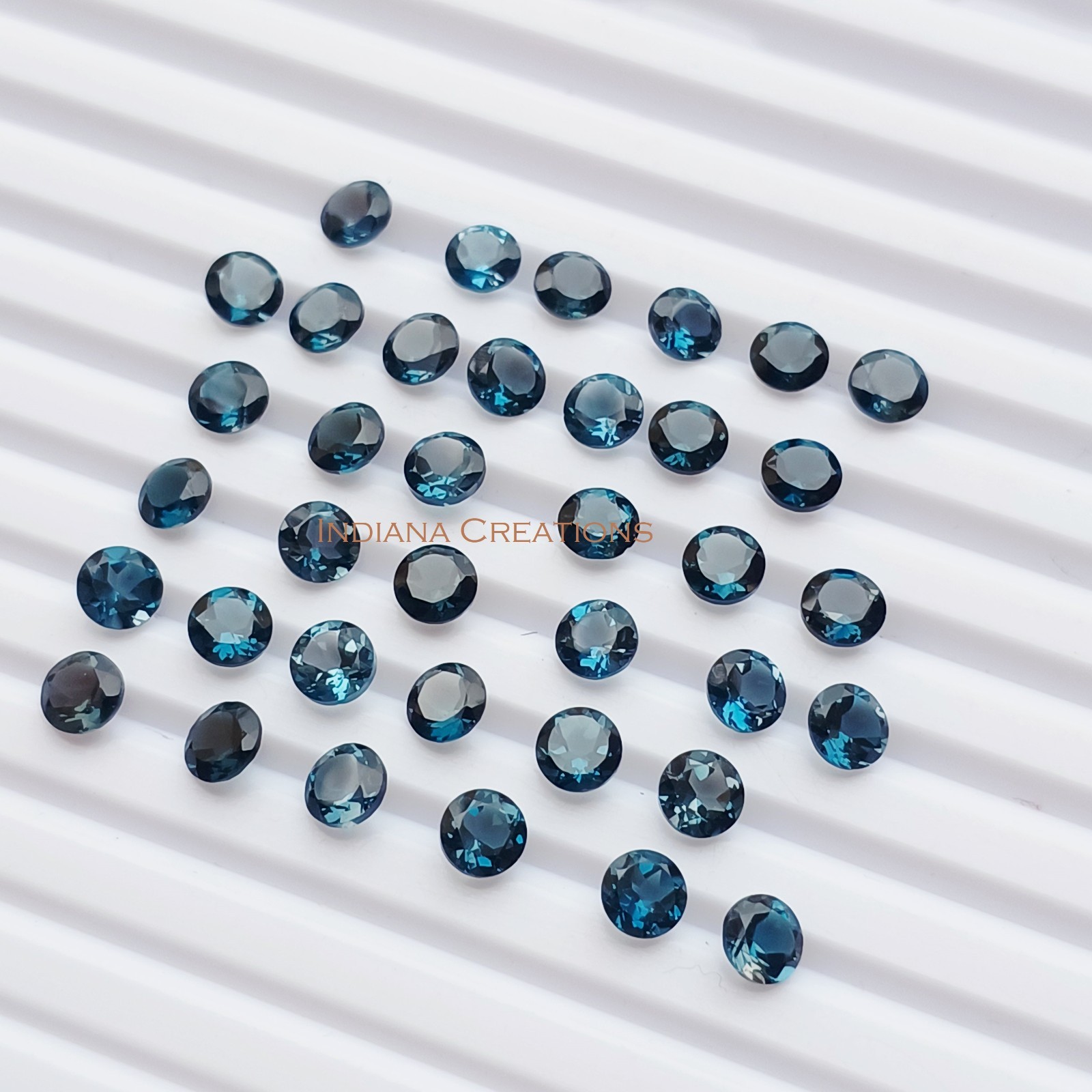 Natural London Blue Topaz Round Faceted Cut 3mm To 8mm Loose Gemstone