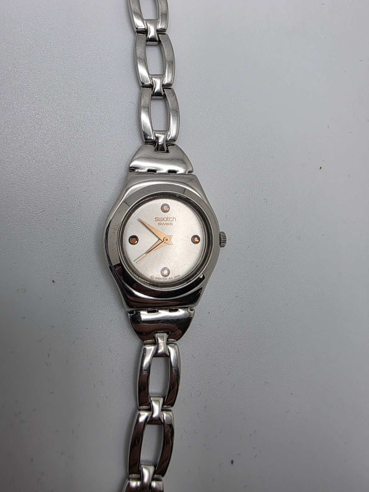 Swatch Irony Lady Swiss Quartz Stainless Steel Watch New Battery Runs Great