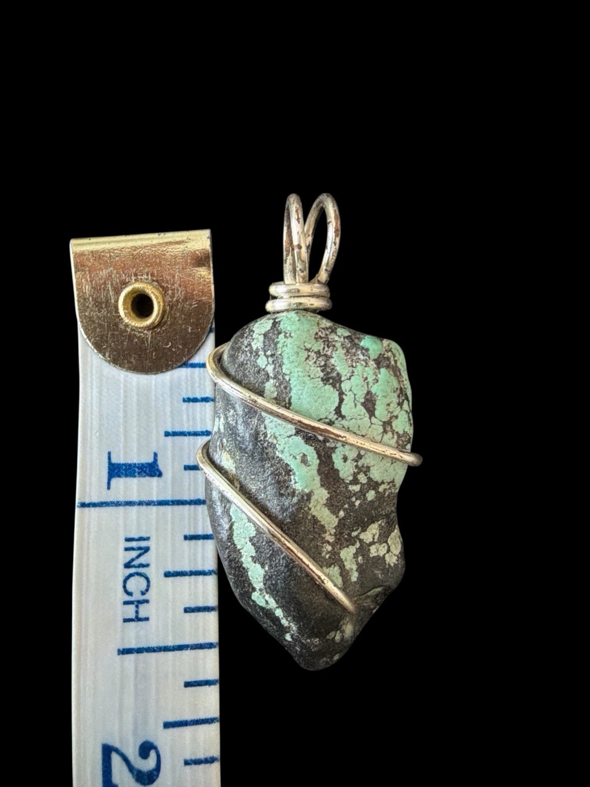 1.5″ Turquoise Wire Wrapped Pendant