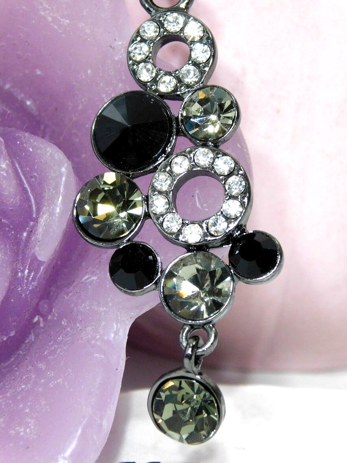 Beautiful Lia Sophia SEQUINE Pendant/Slide, Cut Crystals, Pendant Only-No Chain