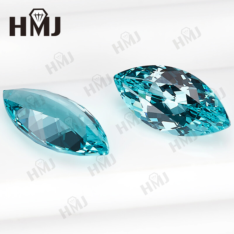 Lab Grown Paraiba Sapphire Marquise W. AGL Certificate Loose Gemston Jewelry DIY