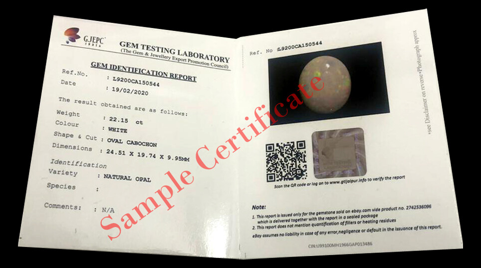 13.50 Cts AAA+ Huge Natural Ethiopian Opal GTL Certified Play of Colors Gemstone