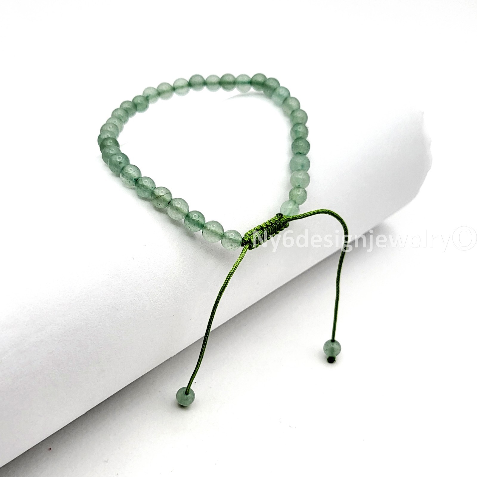 Macrame Natural Green Aventurine Bracelet Adjustable Knotting Crystal Healing