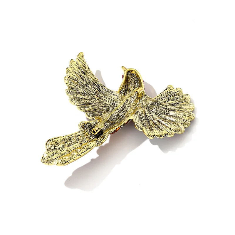 Women Men Colorful Rhinestone Bird Luxury Brooch Pins Crystal Badges Accessories