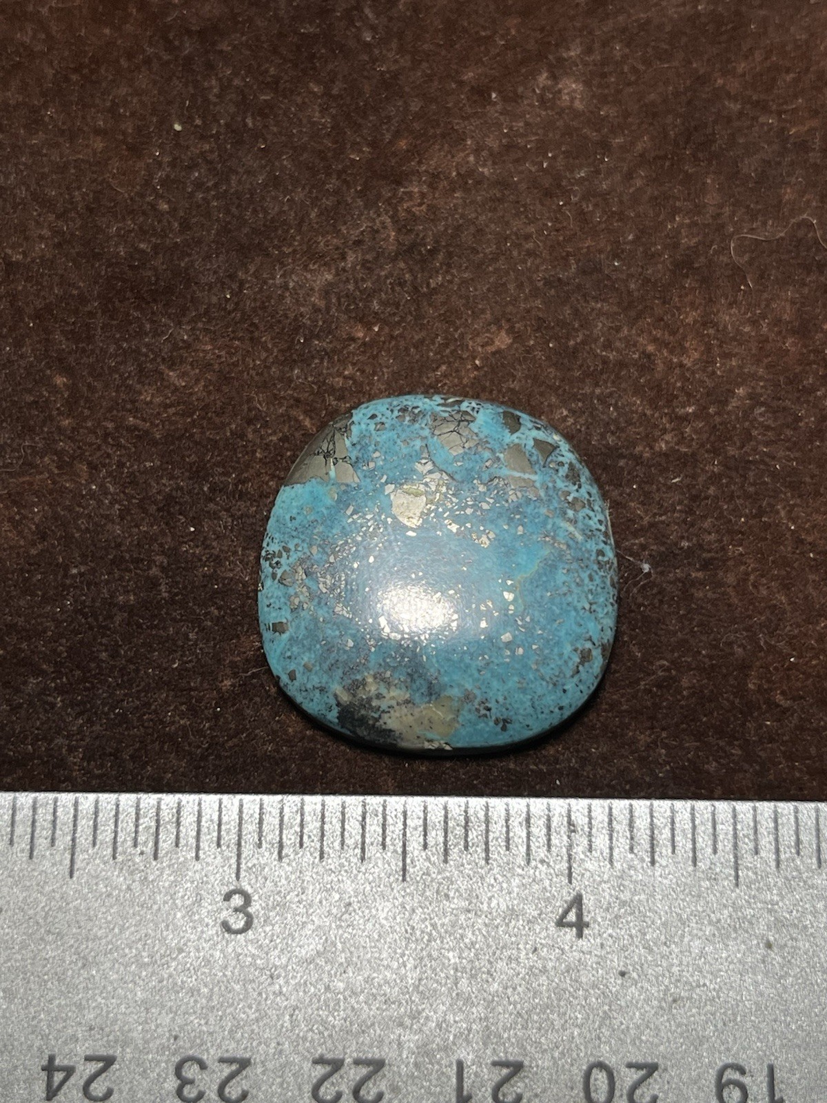 Persian Turquoise w/ Pyrite Cab 65ct Nice Blue Beautiful Cabochon