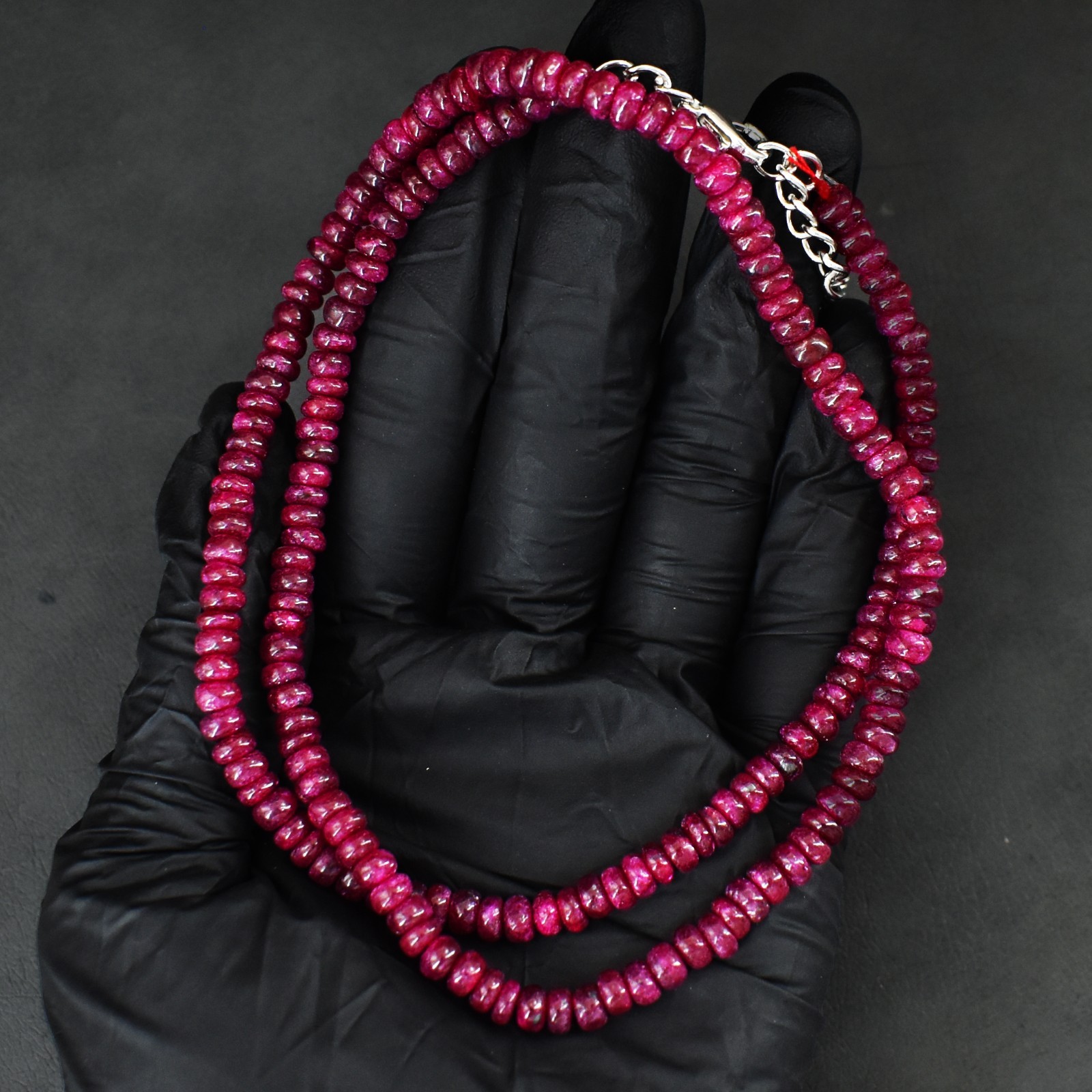 Single Strand Red Ruby Elegant 157.00 Cts Excellent Beaded Necklace RK 37 E837