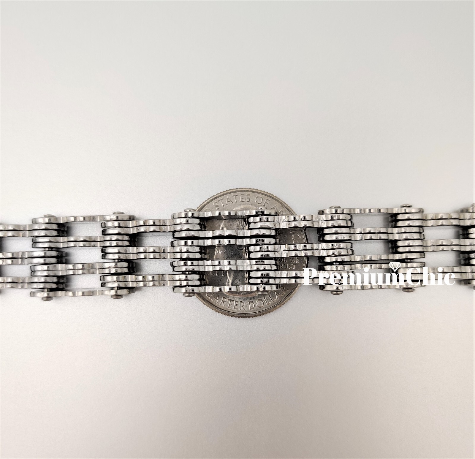 SOLID Stainless Steel Motorcycle Bike Chain Design Bracelet Men’s Jewelry 16MM