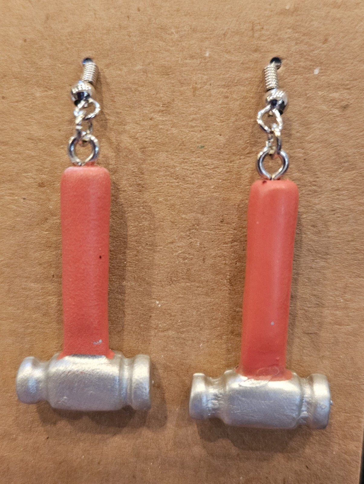 HAND TOOL EARRINGS Colorful, dangle hook, 12 diff. to choose from. ONE OF A KIND