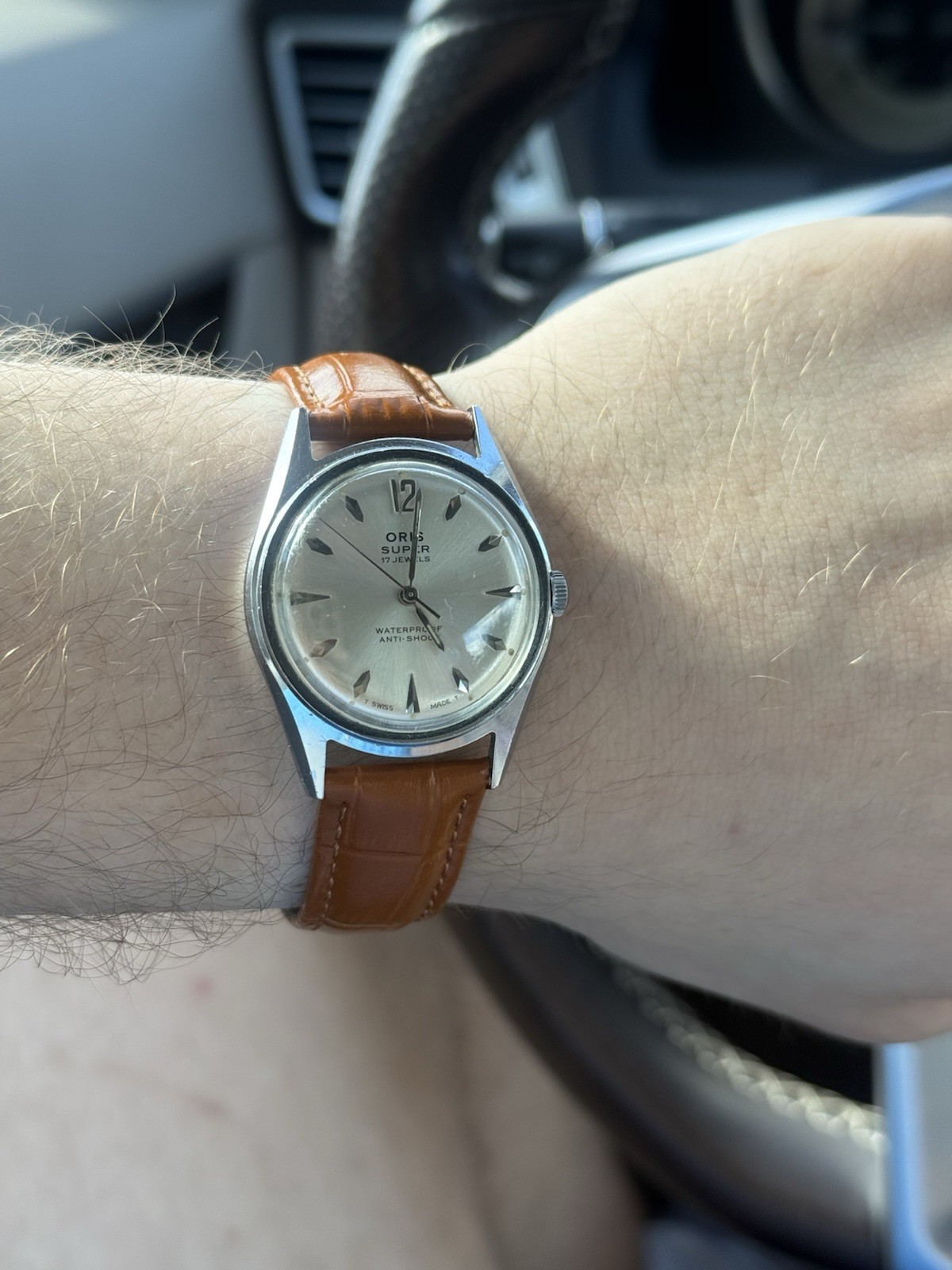 Vintage Oris Super 17J Manual Wind Swiss Made Silver Dial 33mm