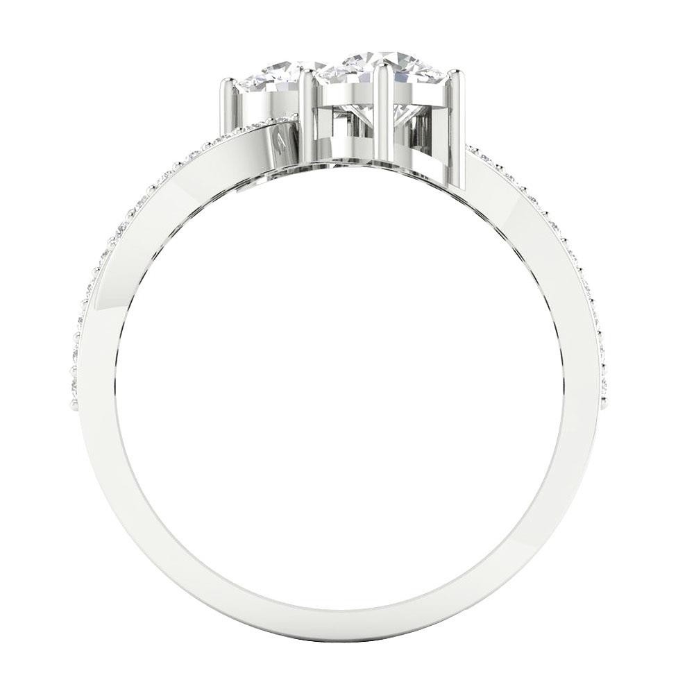 14K Gold VS F 1.50Ct Forever Us 2 Stone Lab Grown Diamond Solitaire Wedding Ring