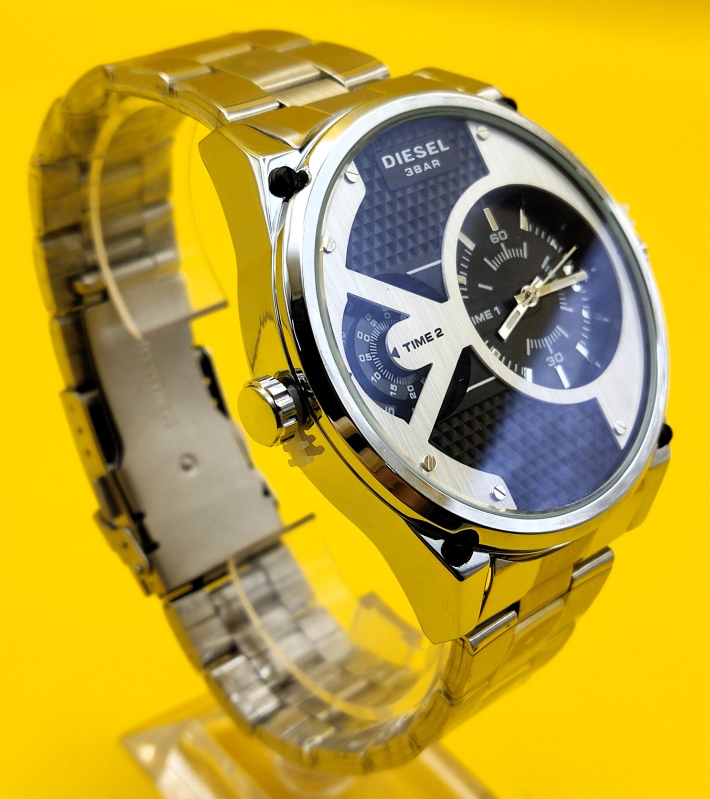 #Refurbished Diesel Only The Brave 3 Bar Dual Time Analog Men’s Wrist Watch