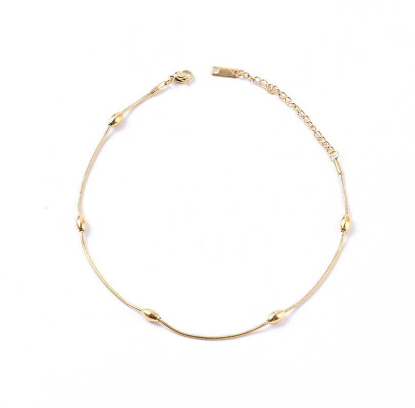 10″ Elegant Women Stainless Steel Anklets Bead Foot Chain Ankle Bracelet PE44