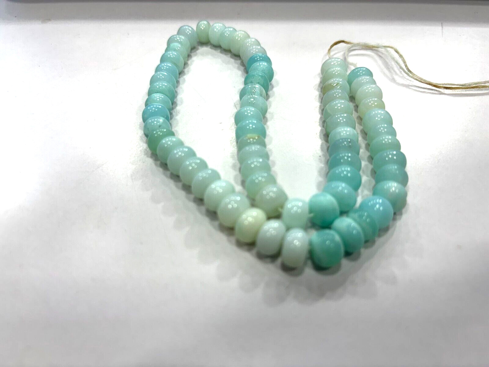Peruvian Opal Roundelle Smooth 8.5-9 mm Gemstone Beads 16 Inch 1 Strands