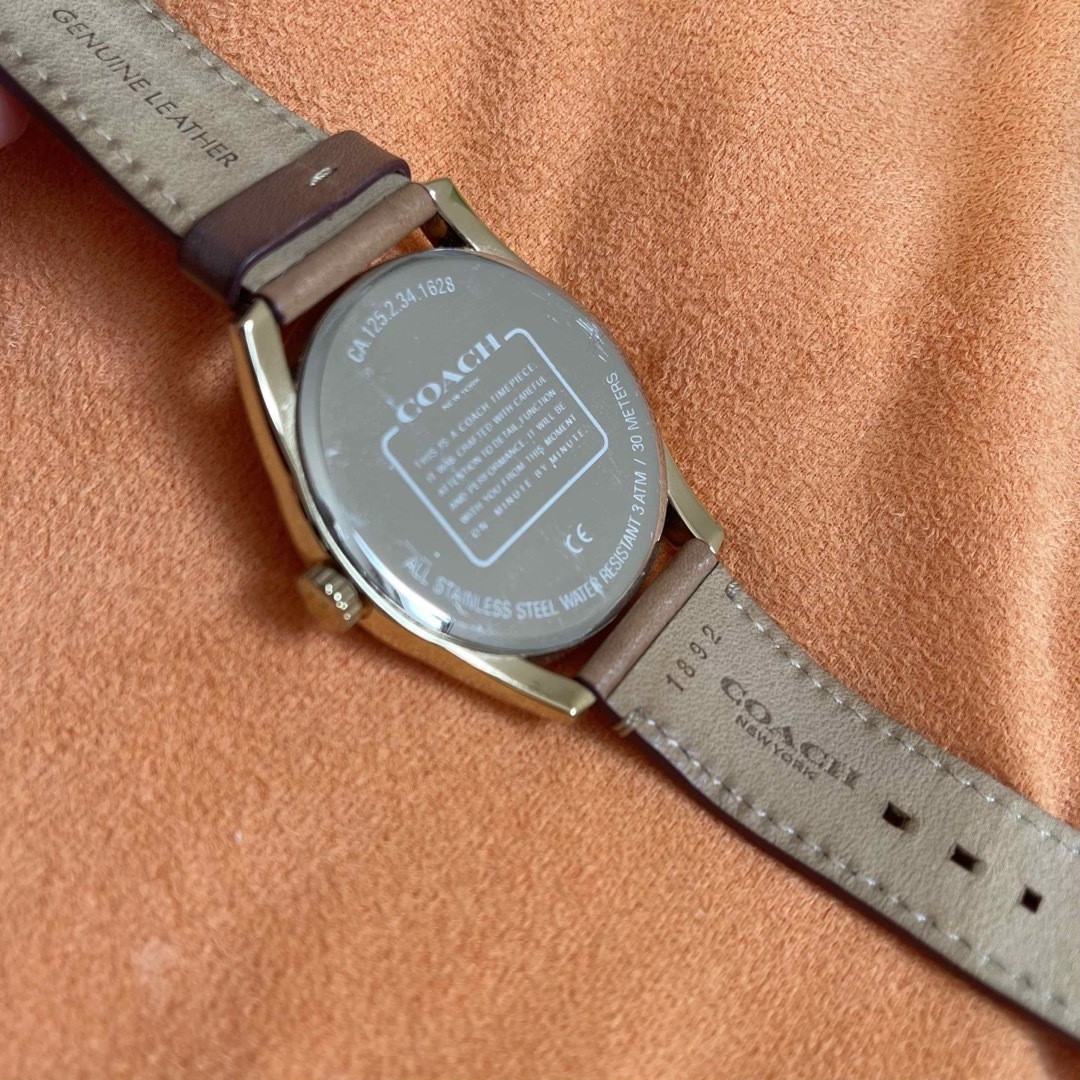Coach Watch CA125 Brown with Box Gold Brown Leather Strap