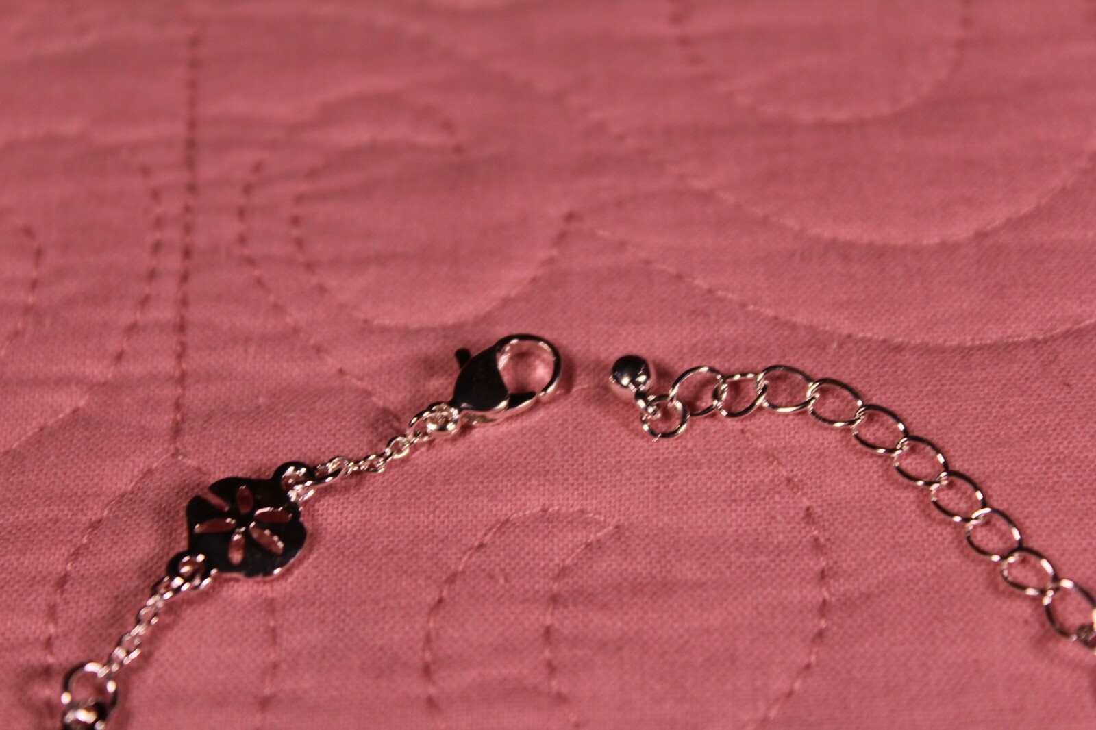 Silver Sand Dollar Anklet with Synthetic Pearl Charm Beach Theme