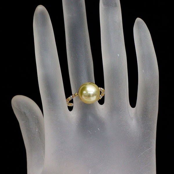 K18YG/WG/PG White Butterfly Golden Pearl Ring Diameter Approx. 11.6mm Shape Memo