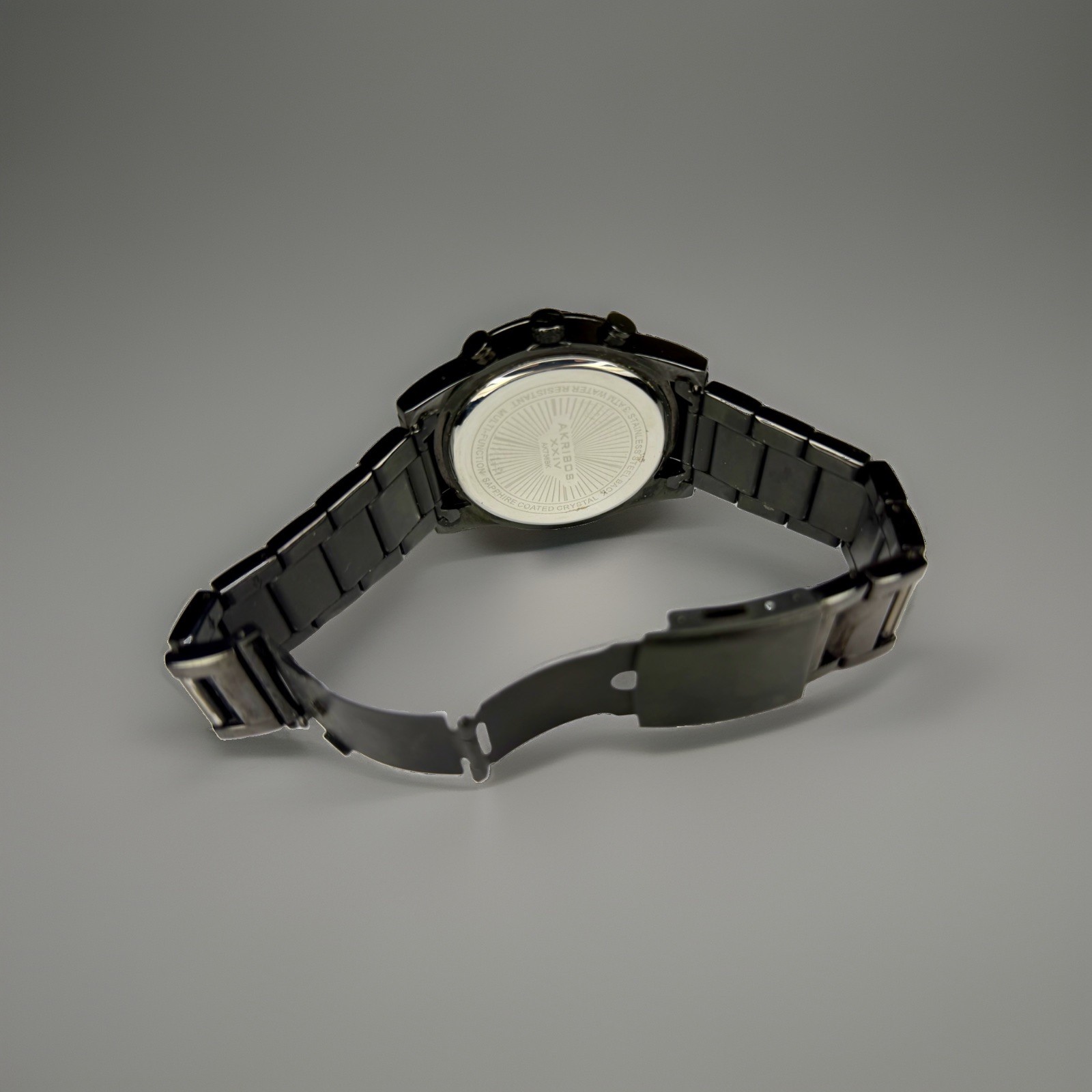 Akribos XXIV AK736BK 45 mm Black Alloy Case with Black Stainless Steel Band…