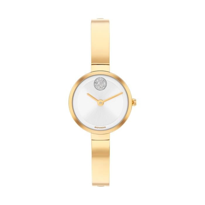 MOVADO BOLD 3601375 SILVER DIAL GOLD STAINLESS STEEL BRACELE 24MM WOMENS WATCH