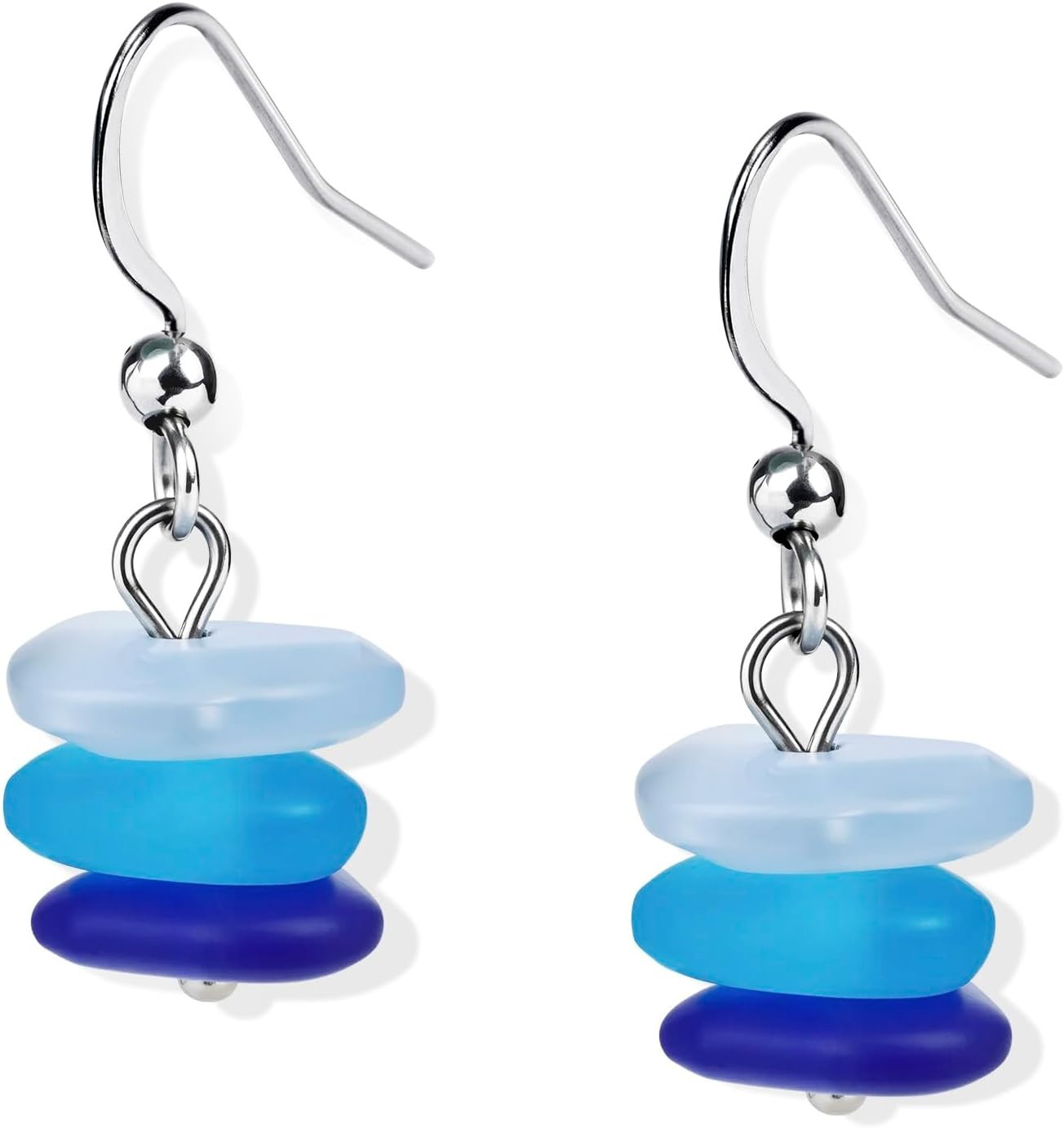 Gradient Blue Dangle Earrings for Women – Hypoallergenic Stylish Beach Accessory