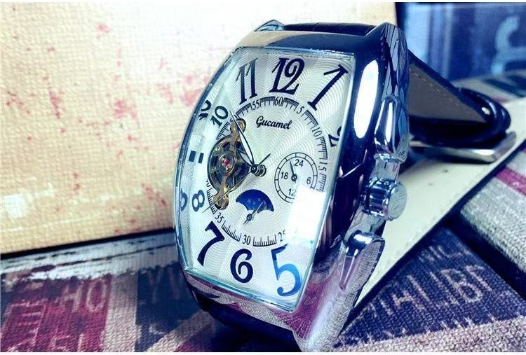 Men’s Automatic Mechanical Watch Classic business Self-winding Barrel-shap Gift