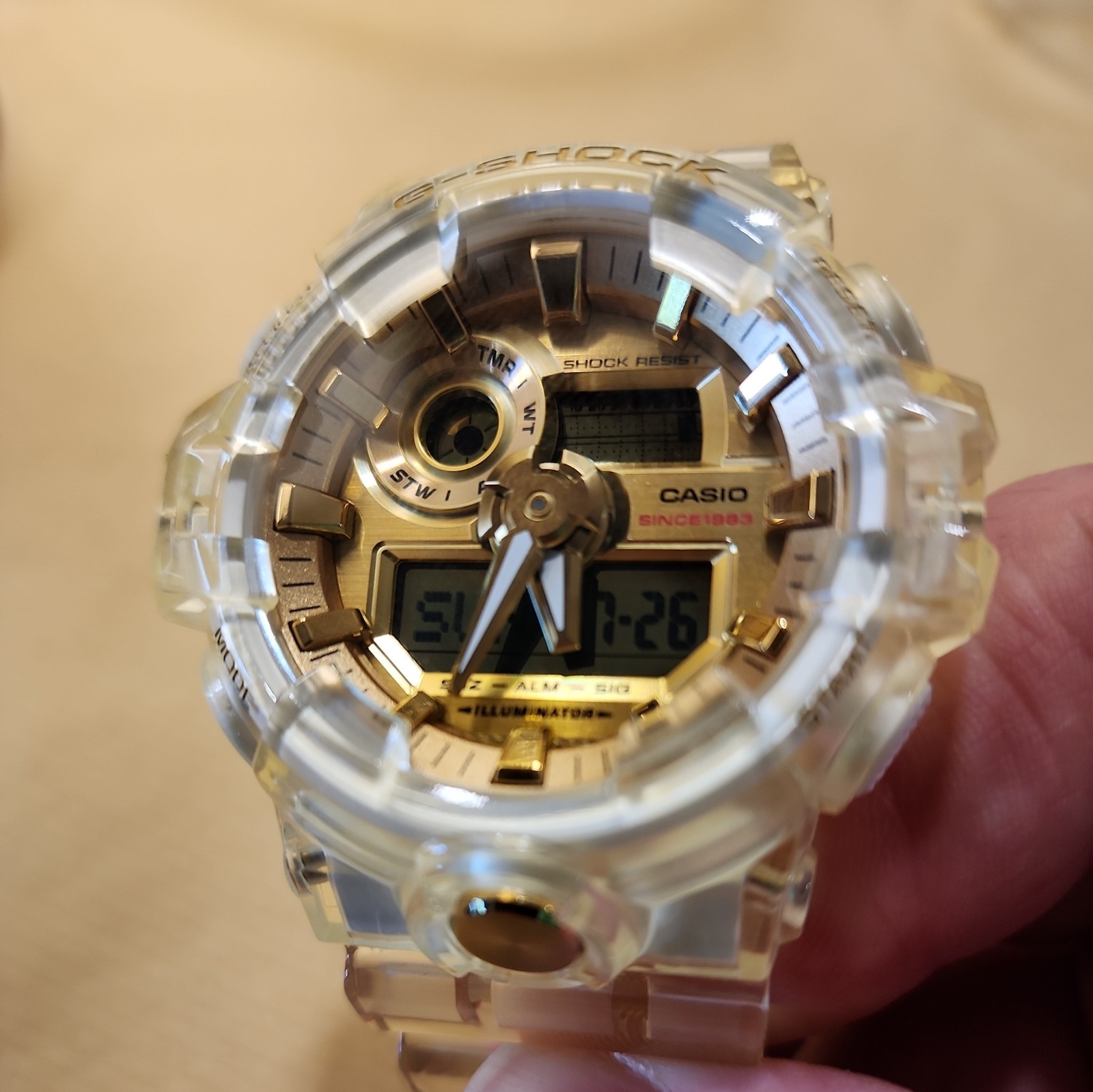 Casio G-Shock 35th Anniv. GA-735E 54mm Clear Digital/Analog Watch w/New Battery
