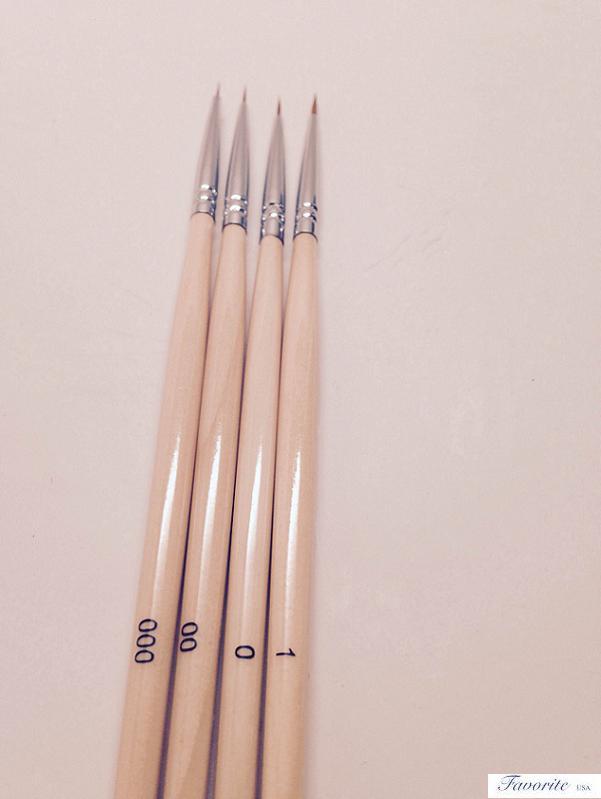 PURE RED SABLE OIL ARTIST QUALITY POINTED BRUSH #000, 00, 0, 1 Package of 3