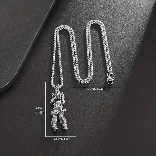 Mechanic Girl Jewelry Vintage Silver Sexy Goddess Standing Pendant Necklace