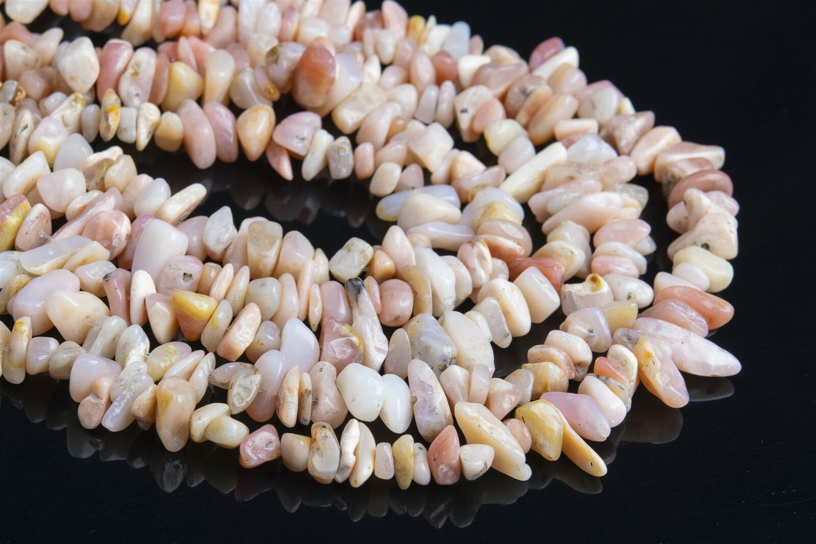 4-10MM Pink Opal Pebble Chips Grade AA Genuine Natural Loose Beads 15″