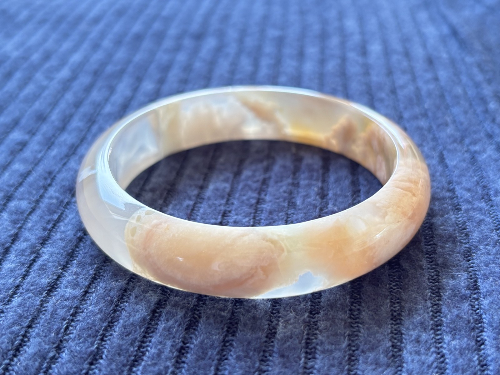 59mm Natural Cherry Blossom Agate Bangle Sakura Flower Quartz