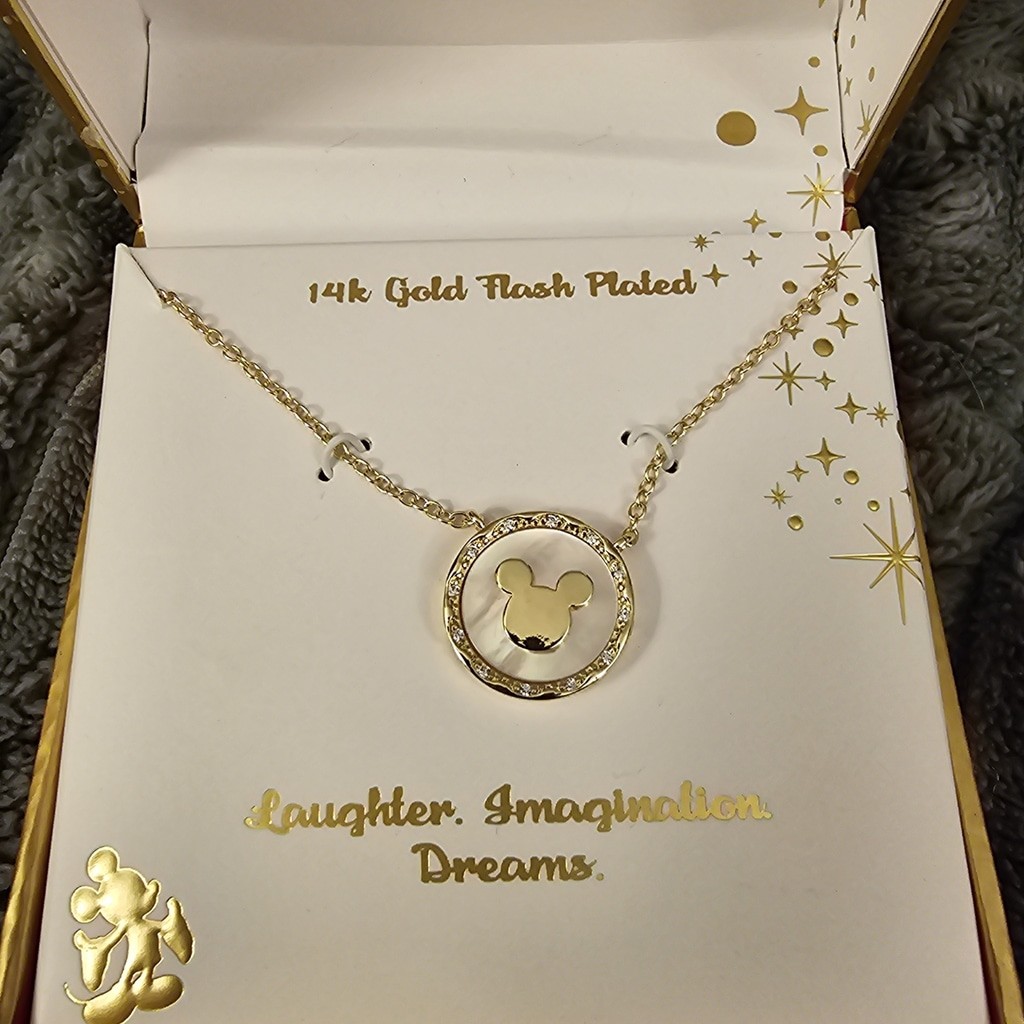 Disney Gold and White Mickey Mouse Necklace