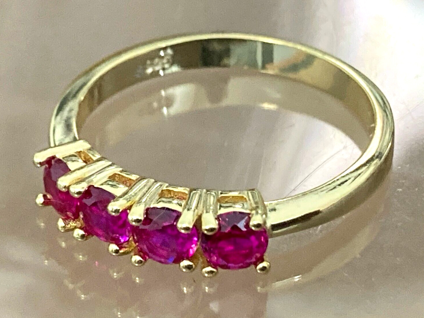 Sapphire & Ruby Rings 14k Gold Over Solid Silver Sizes 6 – 10 US Stamped S925
