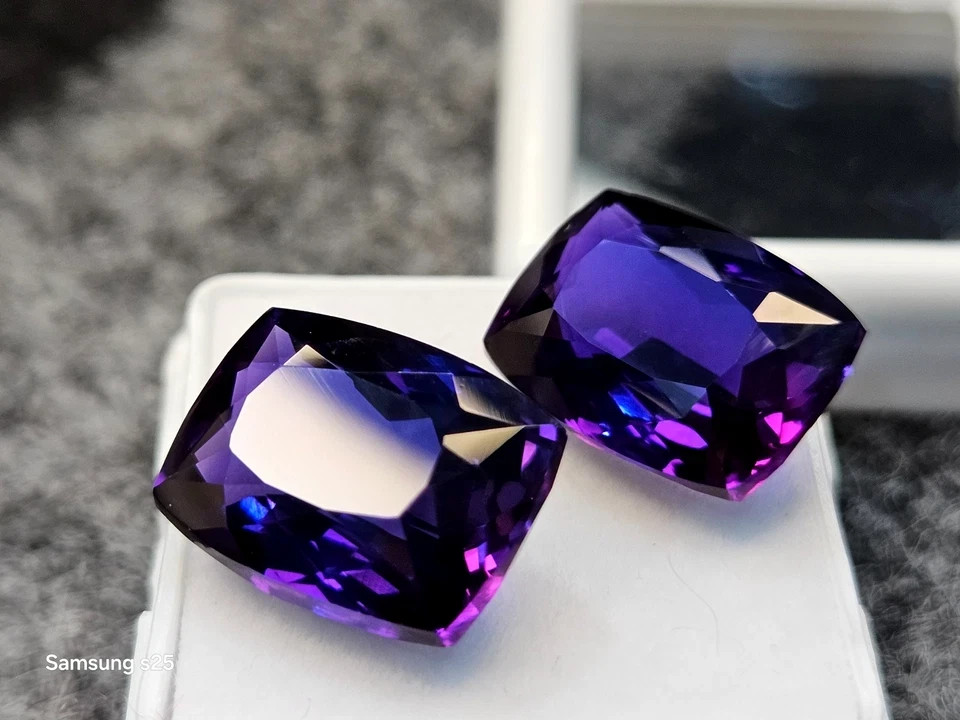 Natural Amazing Pair Purple Tanzanite Cushion Cut 25 Ct IGL Loose Gemstone 6JHH