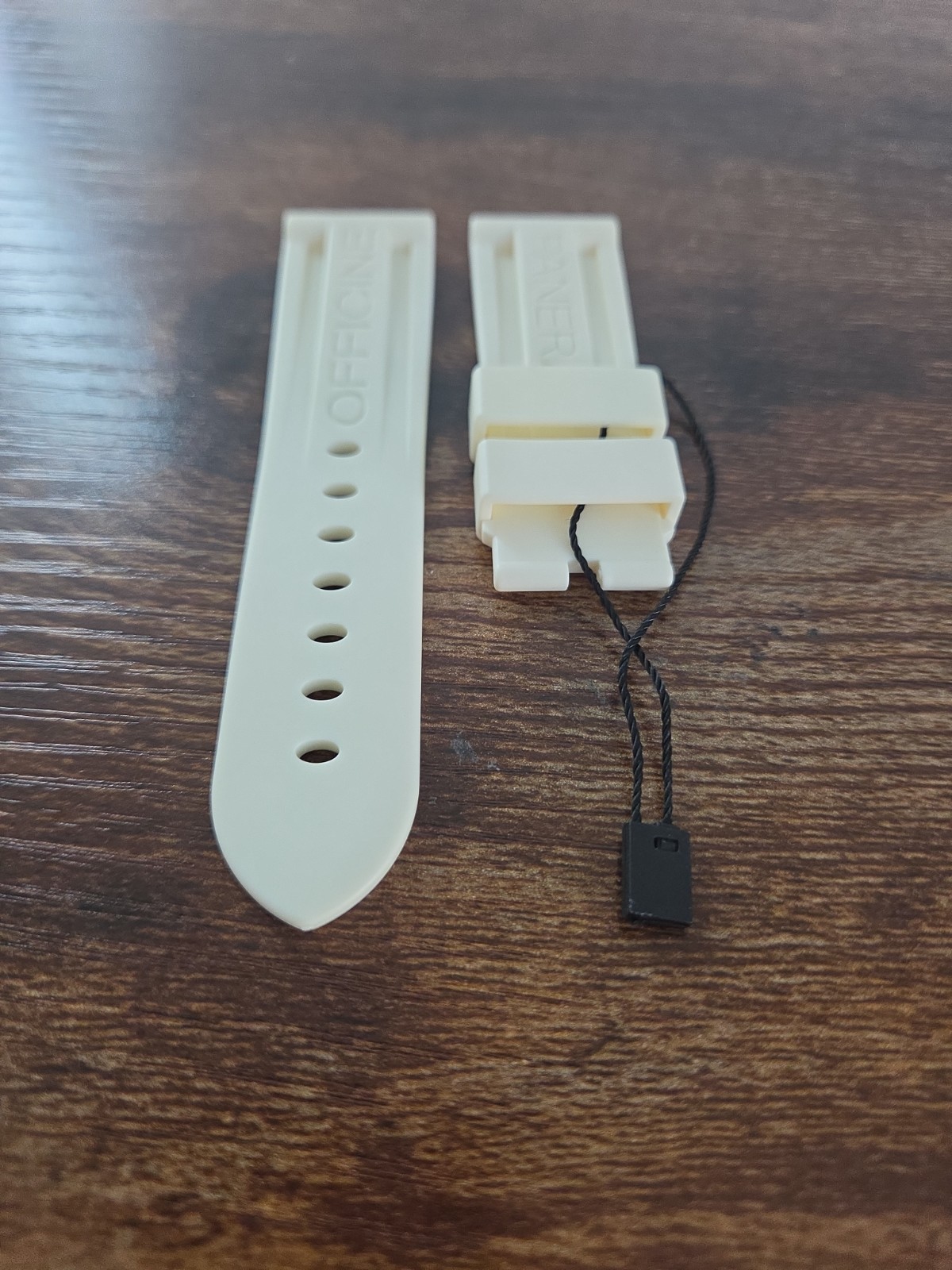 Panerai Watch 24/22mm White OEM Caoutchouc Rubber Tang Buckle Strap