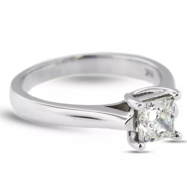 Solitaire Engagement Ring 14K Gold 3.05 Carat Princess Lab-Grown Diamond G VS1