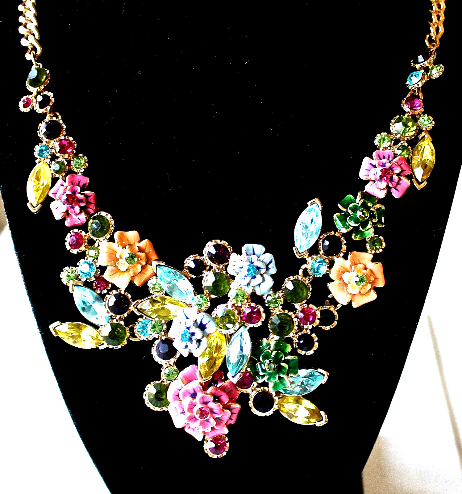 Joan Rivers Classics 25th Anniversary Enamel Rhinestone Statement Necklace