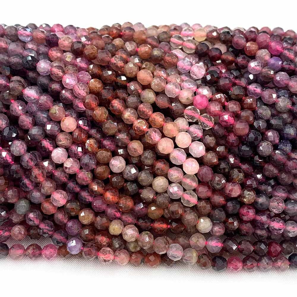 Natural Real Genuine Colorful Yellow Pink Red Spinel Round Faceted Small Beads