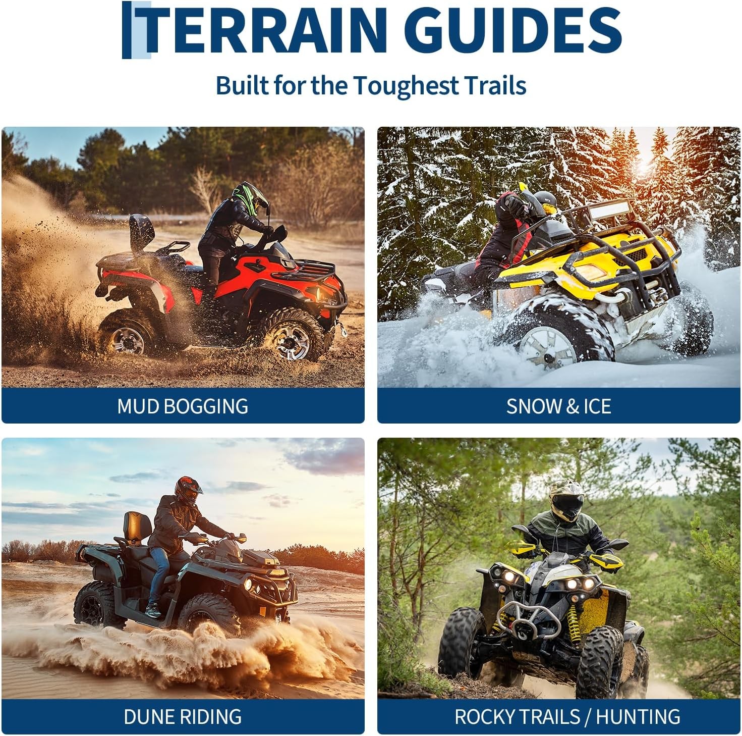2 Packs 6PR Tubeless ATV Tires, All-Terrain Off-Road Replacement Tires, 23X7-10