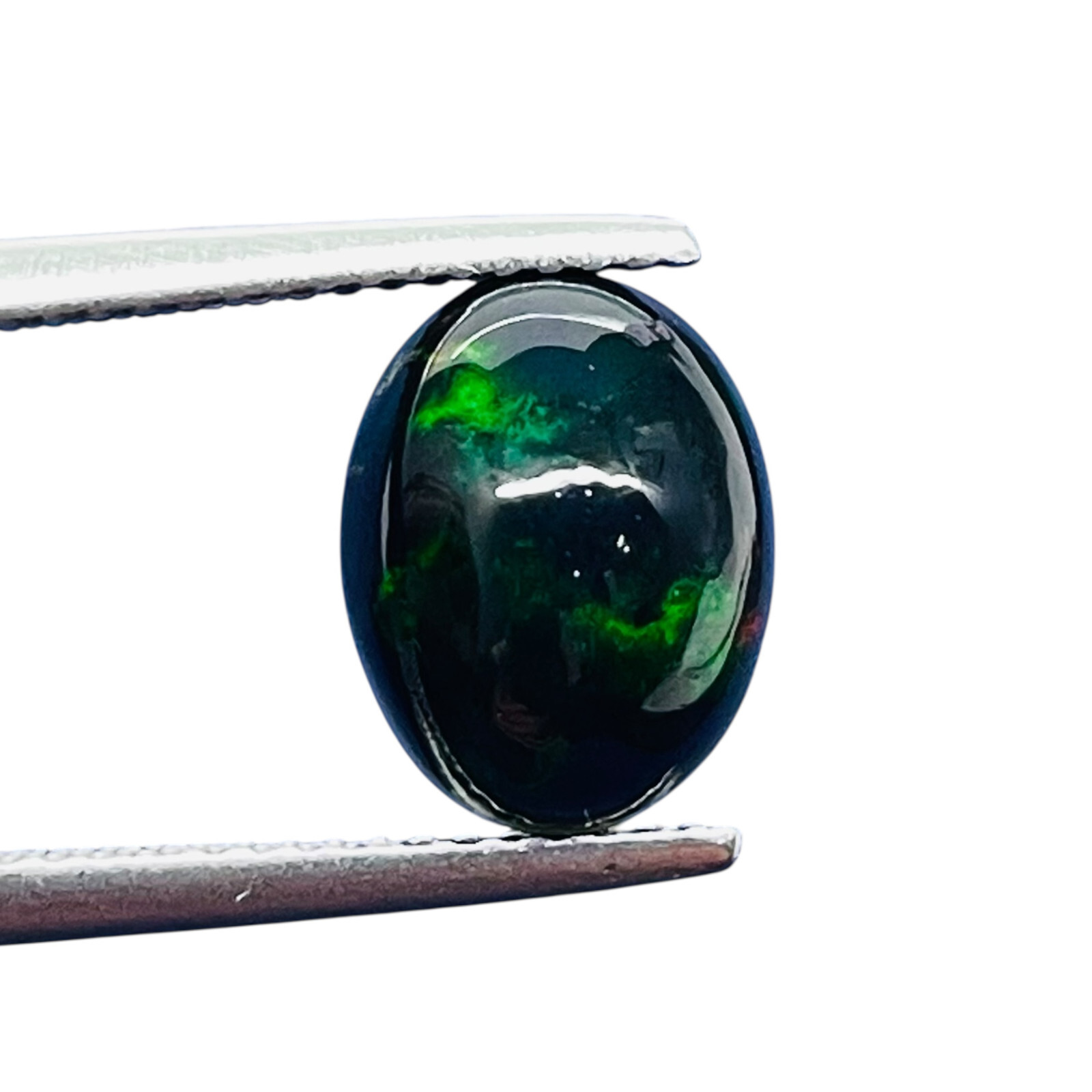 2.23 Cts Natural Ethiopian Black Opal 10.5x8mm Oval Cabochon Loose Gemstone