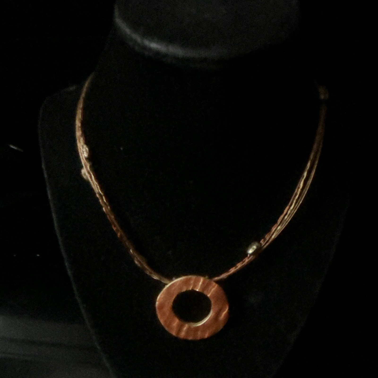 Chico’s Gold Tone Multi-Chain Round Charm Pendant Necklace Signed Lobster Clasp