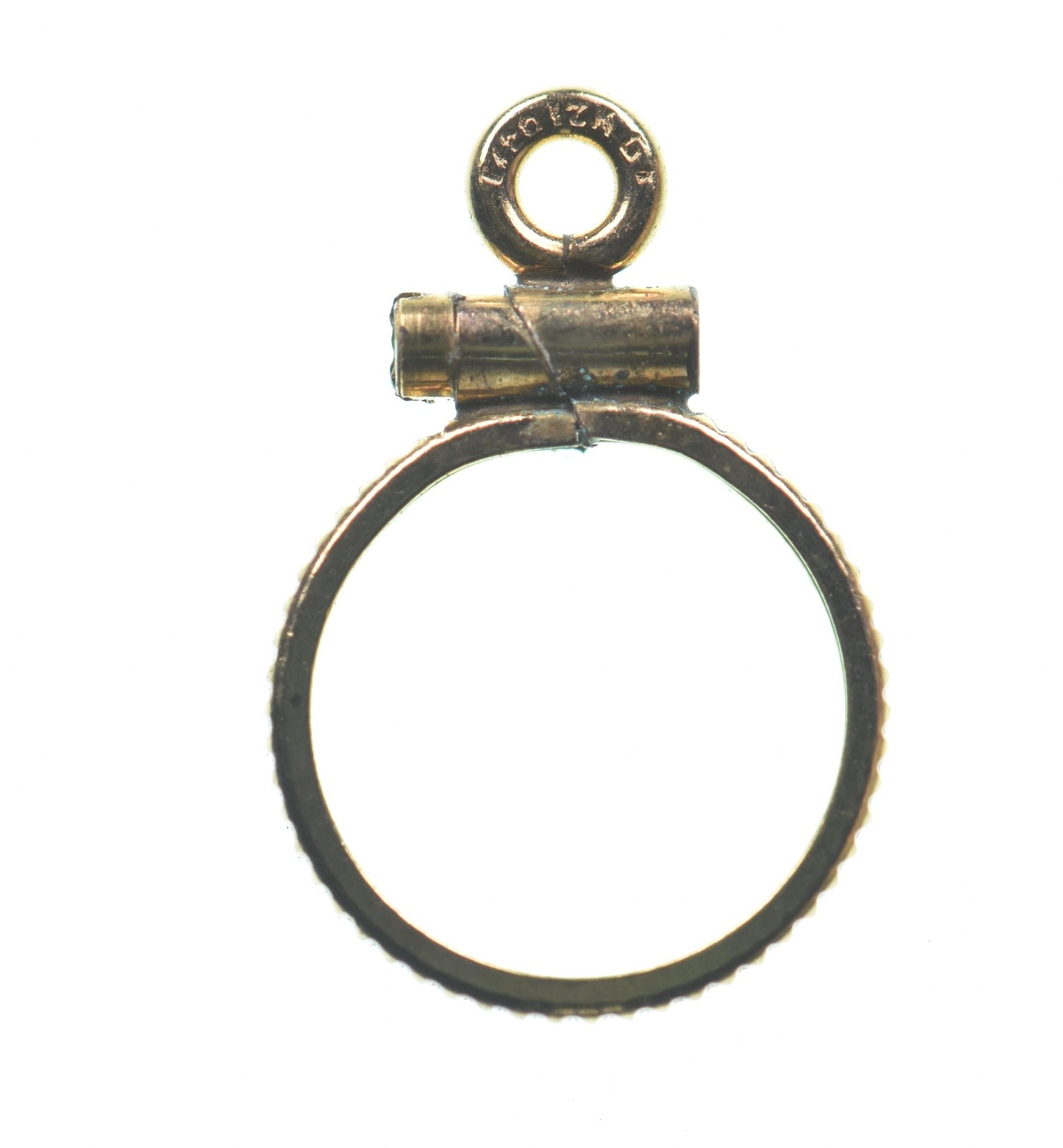 12K 10.3mm Gold Filled Token Coin Bezel Pendant Frame Edge *1407