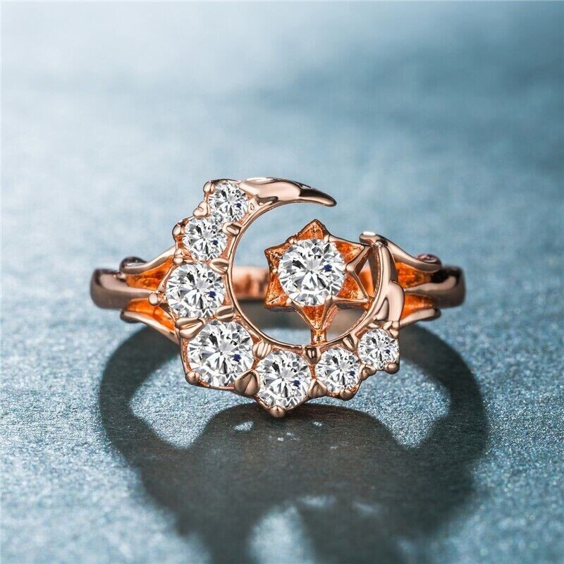 Iconic Retro Vintage Style Ring 2 Ct CZ Ladies Anniversary Ring 14K Gold Plated