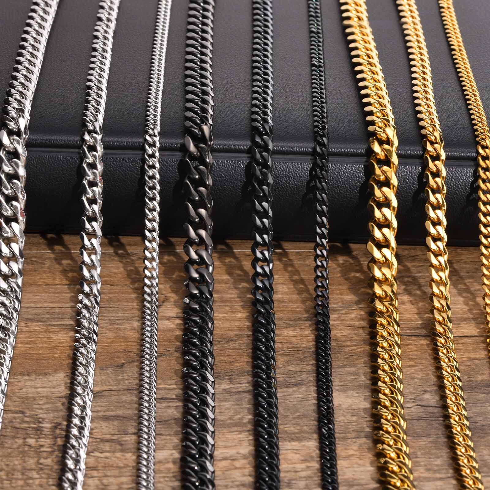 Vnox Cuban Chain Necklace for Men Women Boys Stainless Steel Curb Link Chain
