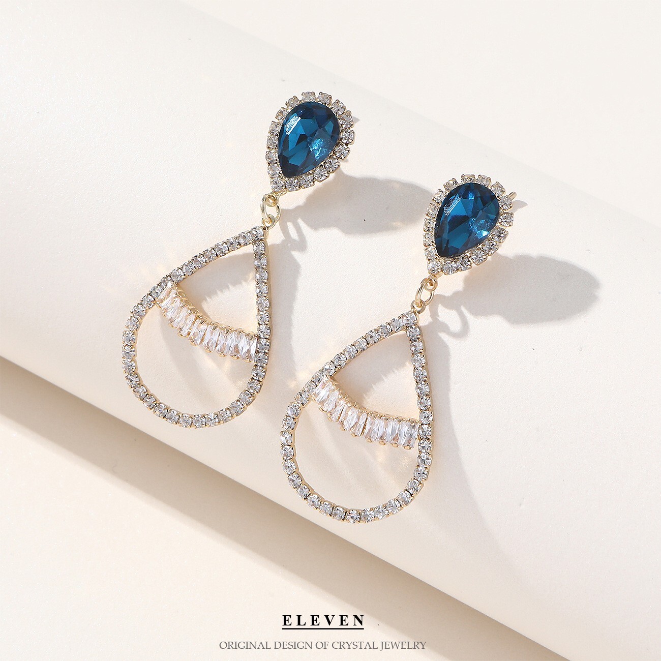 Fashion commuter elegant high-end drop earrings star street fashion rhinestones