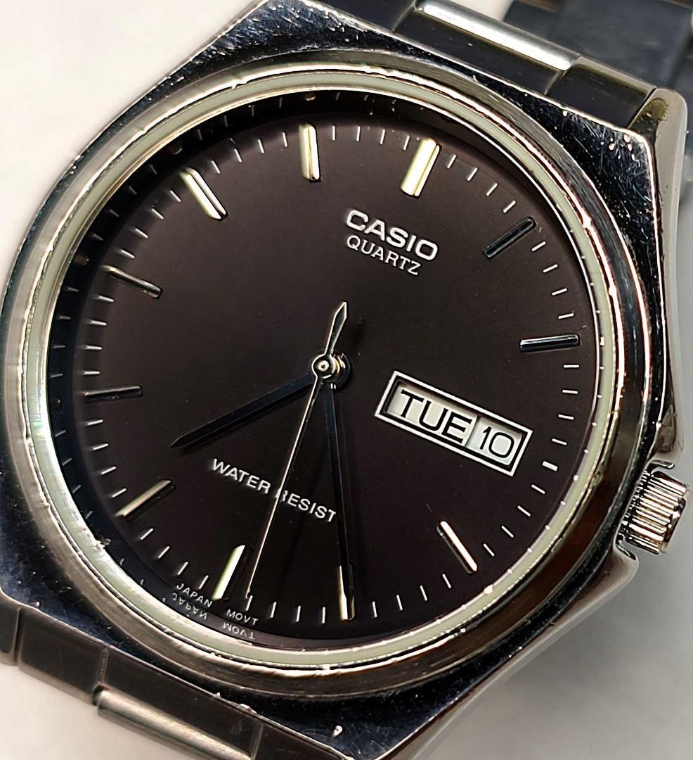 CASIO MTP-1240DJ English/Chinese Black Dial Vintage Working Watch with Original
