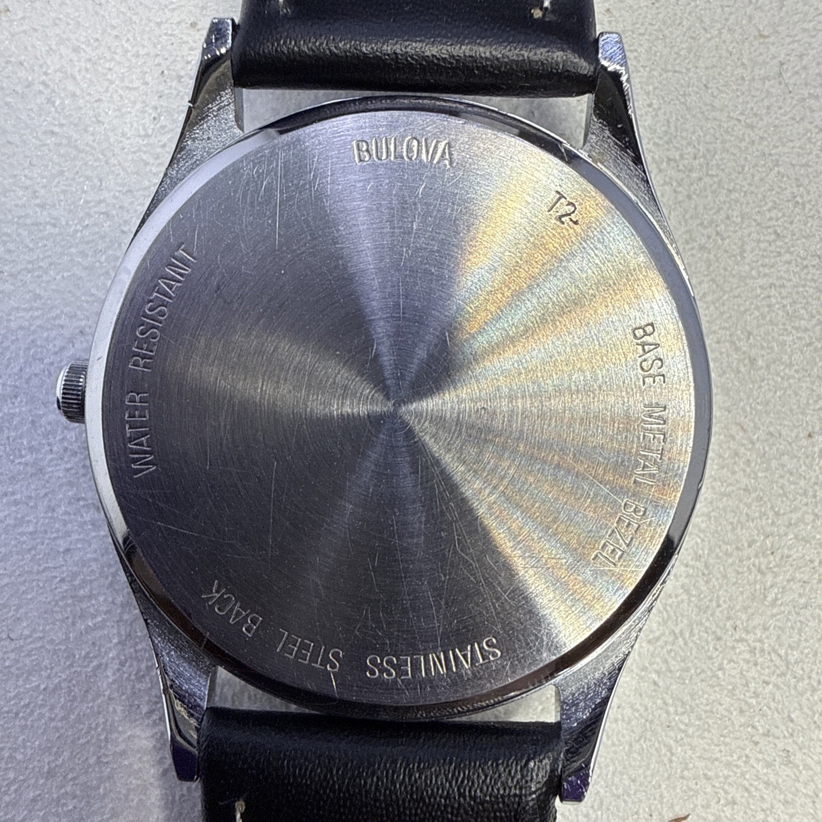 Vintage Caravelle By Bulova Men’s Mechanical Watch Working New leather Band 32MM