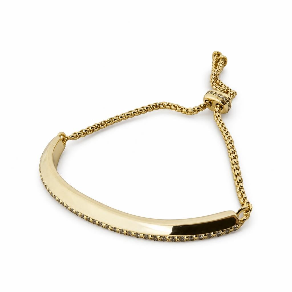 Kendra Scott CZ Slide Bracelet OTT Lux Gold Metal – New