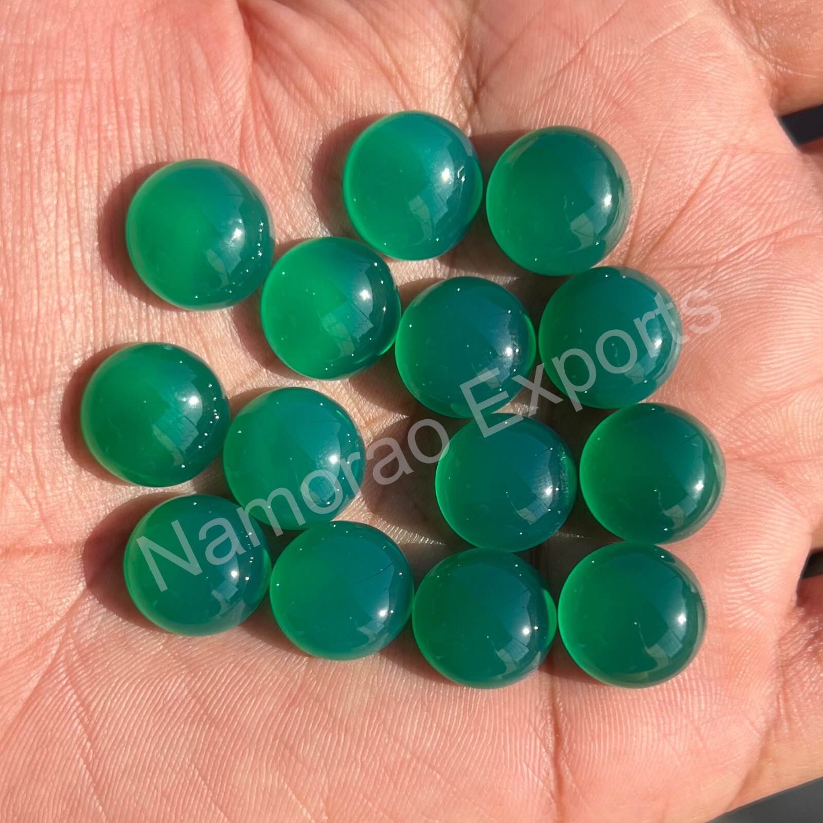 Natural Green Onyx Round 3×3 mm to 20×20 mm Loose Cabochon Jewelry Gemstone