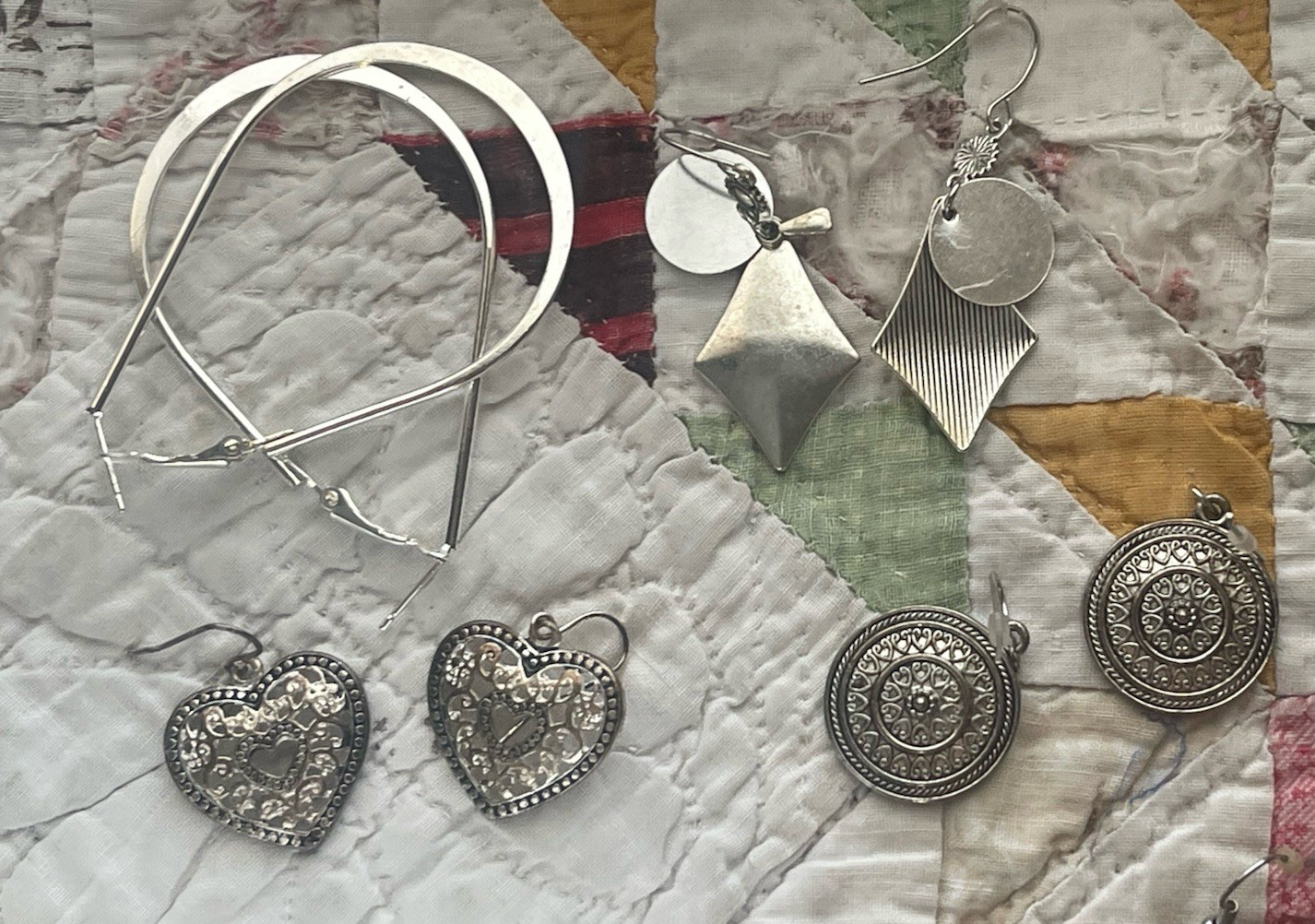 EARRINGS LOT DANGLE DROP HOOP STUD RHINESTONE