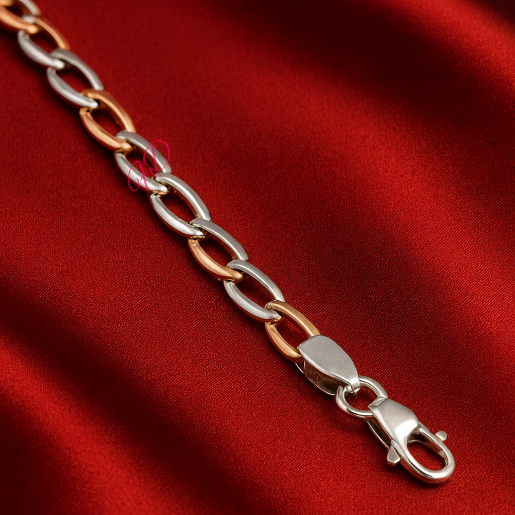4.1 MM Platinum Designer Chain 18k Rose Gold Length 20 Inch Necklace PT950